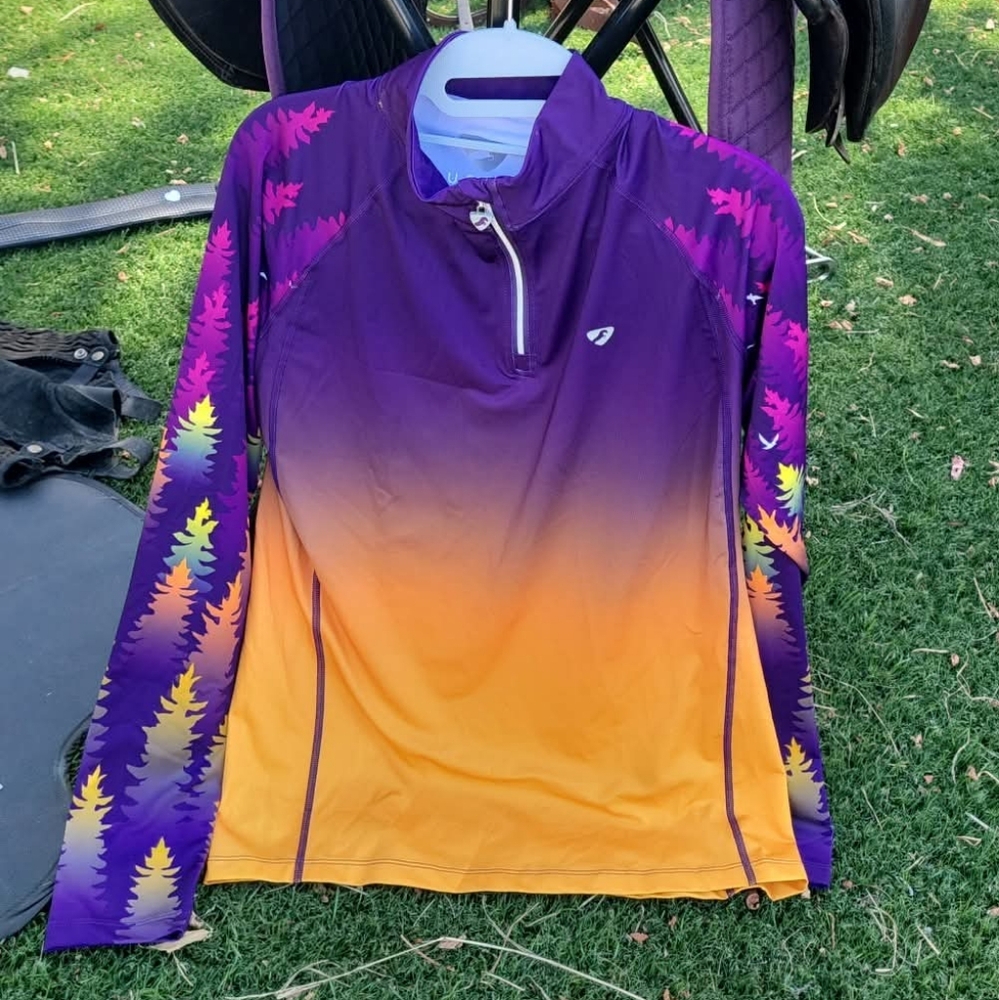 Aubrion Cross Country Equestrian Shirt -Vibrant Purple XL NWOT